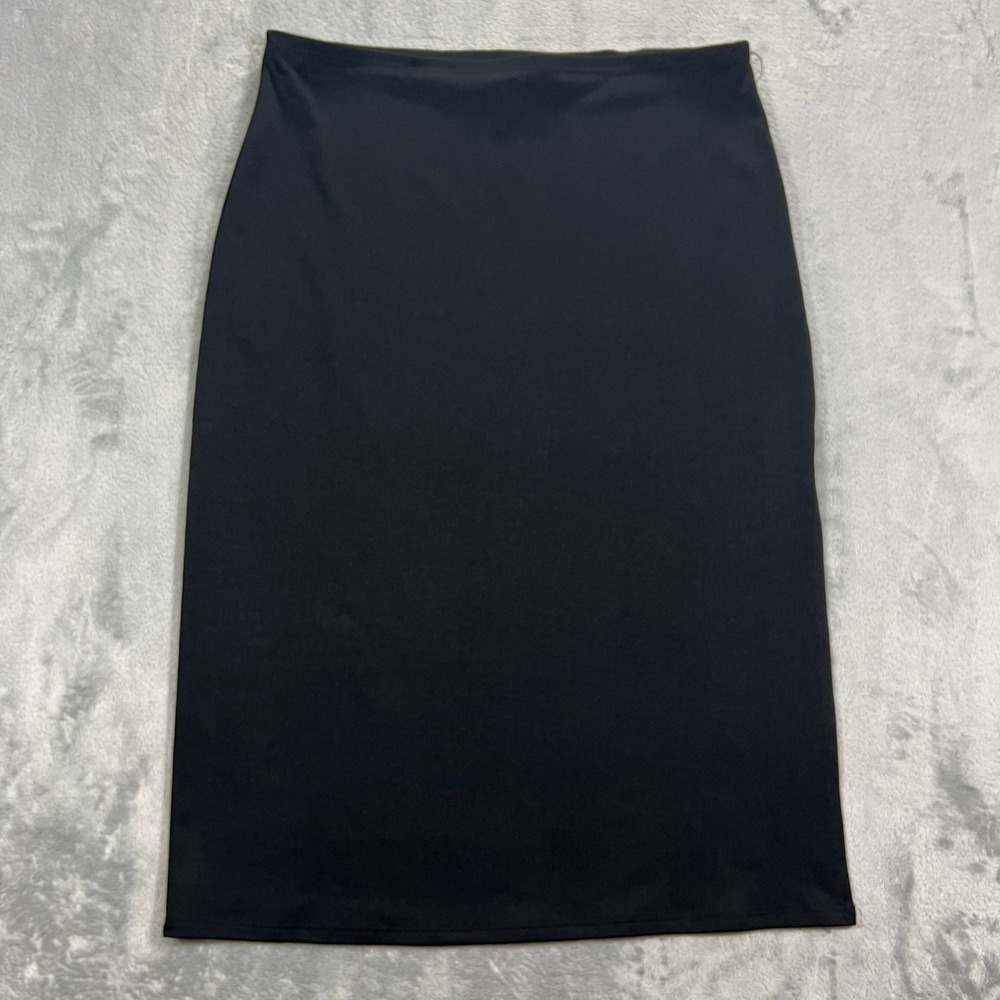 RAMPAGE Midi Skirt Womens Medium Black Side Slit High Rise Stretch